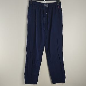 Polo Ralph Lauren Mens Navy Blue Cotton Drawstring Pajama Sleep Pants Size M